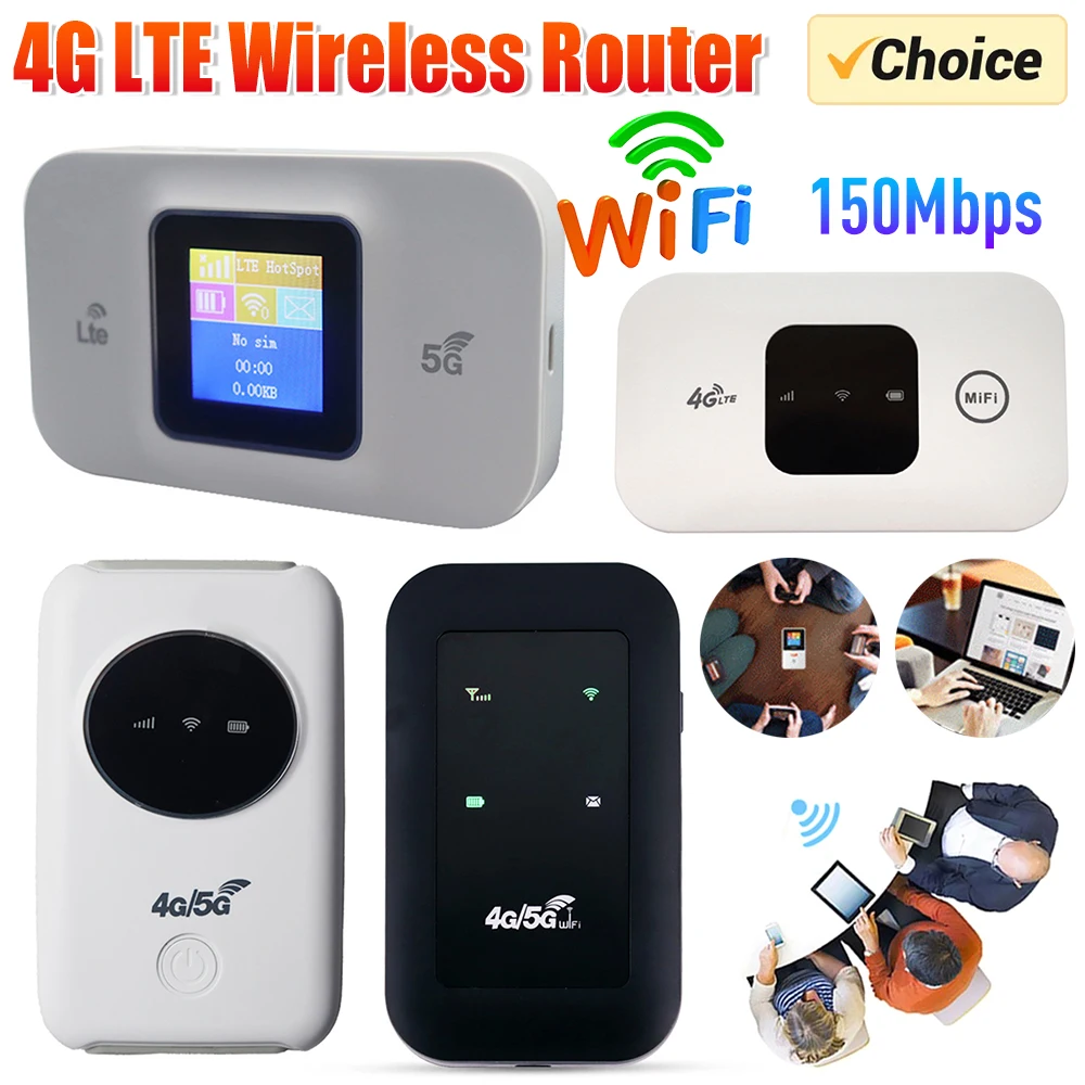 

150Mbps Mobile Hotspot 2100mAh 4G Pocket WiFi Router Wireless Modem with SIM Card Slot 4G Wireless Router Wide Coverage