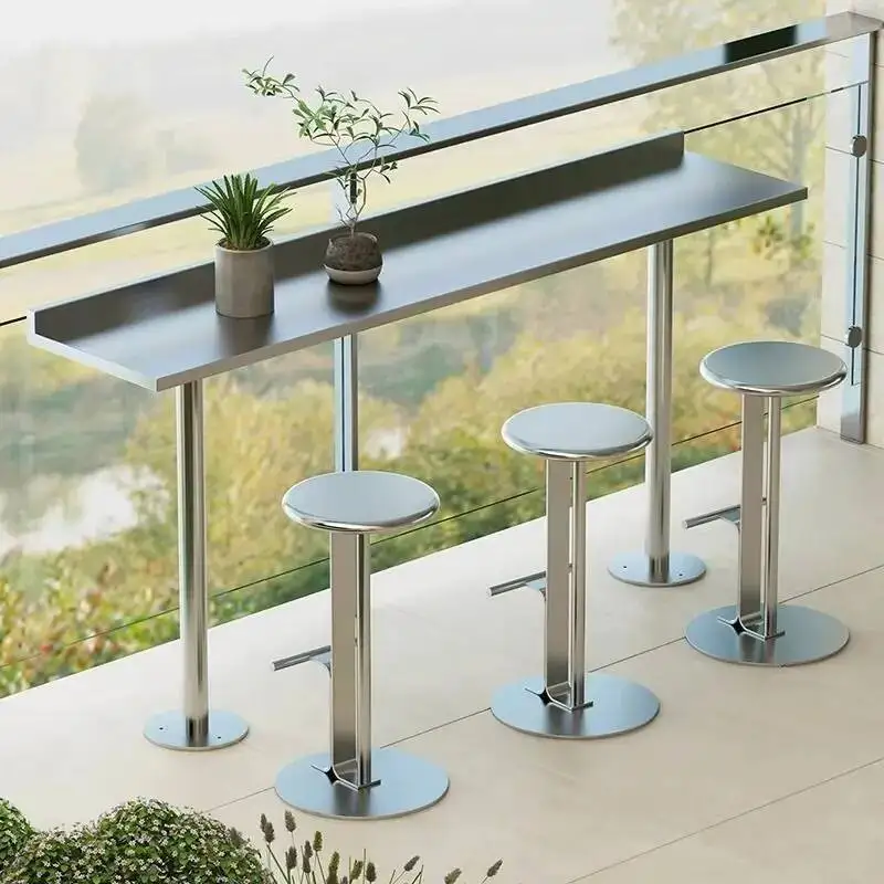 

Metal Stainless Steel Bar Stool Outdoor Bar Stool Home High Stool Island Dining Chair Bar Front Desk Cashier Bars Stools