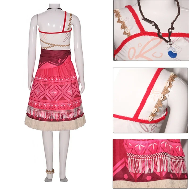 เสื้อคลุมเจ้าหญิง d'île troppour femmes, jupe de Costume d'halloween d'aventure hawaïenne d'ocavec collier,guiseme