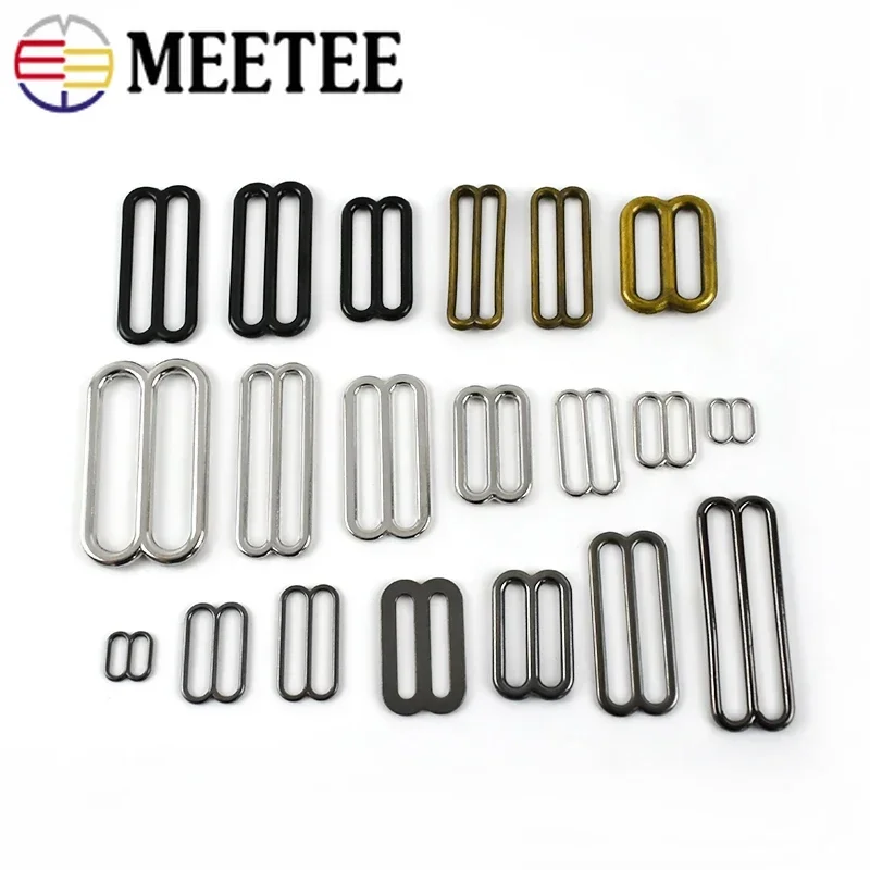 20/50Pcs 6-50mm Metal Tri-Glide Rings Buckles Bra Strap Adjustment Clsap Underwear 8-shaped Ring Hook DIY Garment Accessories