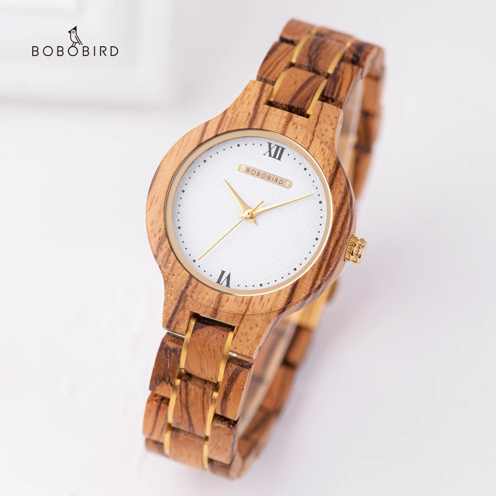 BOBOBIRD Customize Ladies Watches Luxury Brand Casual Woman Quartz Wooden Clock Handmade Wood Strap Female Creative Wristwatch