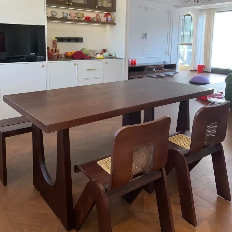 

American Retro Solid Wood Dining Table Mid-Century Style Living Room Dining Tables Restaurant Designer Home Furniture Mesas FYTD