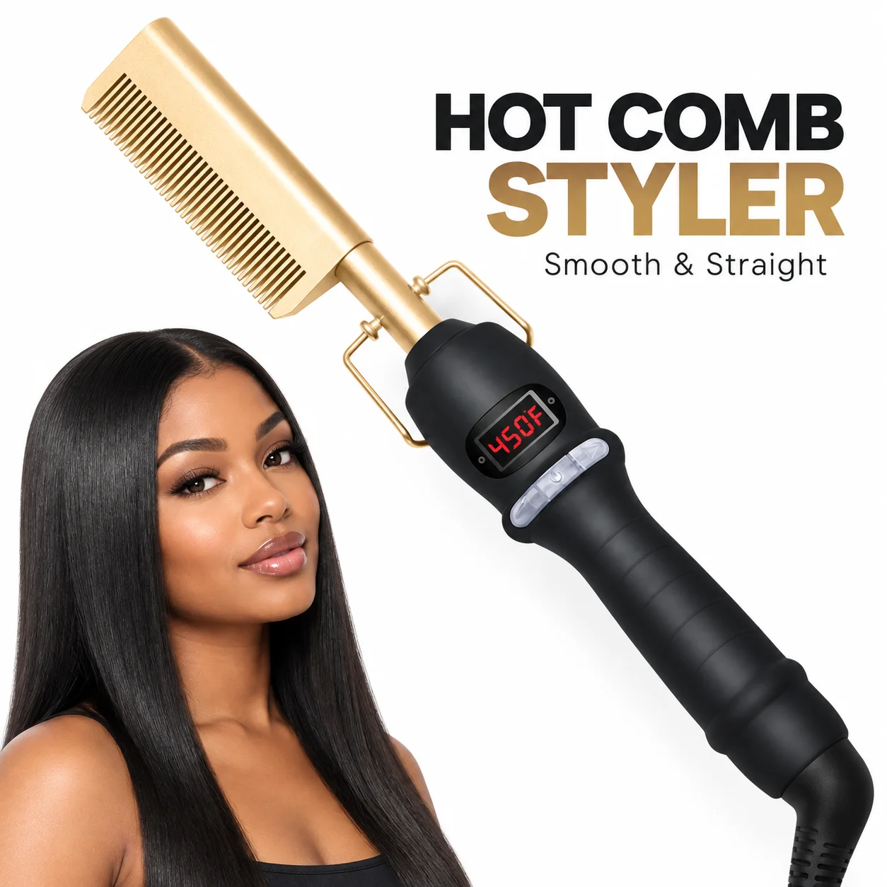 2-in-1 Wet & Dry Volumizing Curling Iron — Electric Curling & Straightening Comb | Ideal Gift for Men & Women | A Unique Present