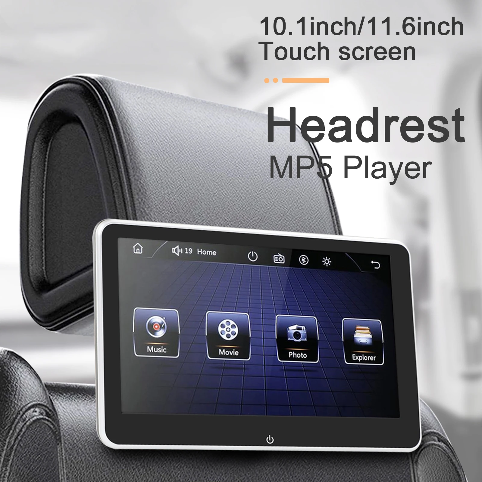 10.1/11.6inch Car Headrest Monitor Display Ultra-thin Touch Screen For Car Rear Seat Player Video Music FM Bluetooth Car Monitor