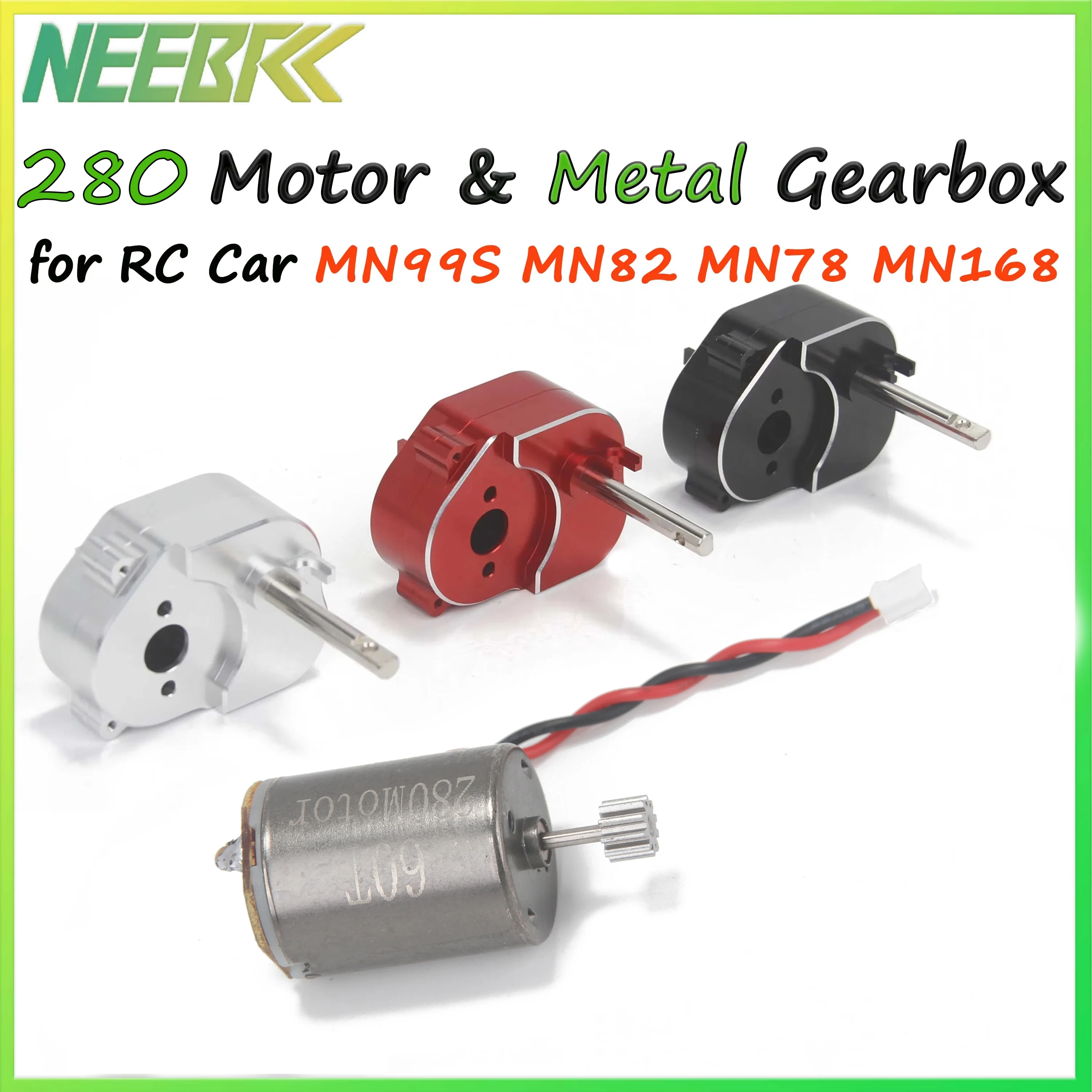 1/12 RC Car Accessories MN78 MN82 MN168 MN99S 280 Brushed Motor Full Metal Transmission Gearbox Crawler Car Upgrade Parts