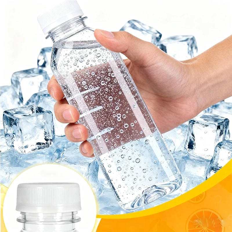 Bouteilles d'eau vides en plastique transparent réutilisables de 60ML à 500ML, avec bouchons à vis et entonnoir, conteneurs portables pour jus, boissons, Smoothie, 20 pièces