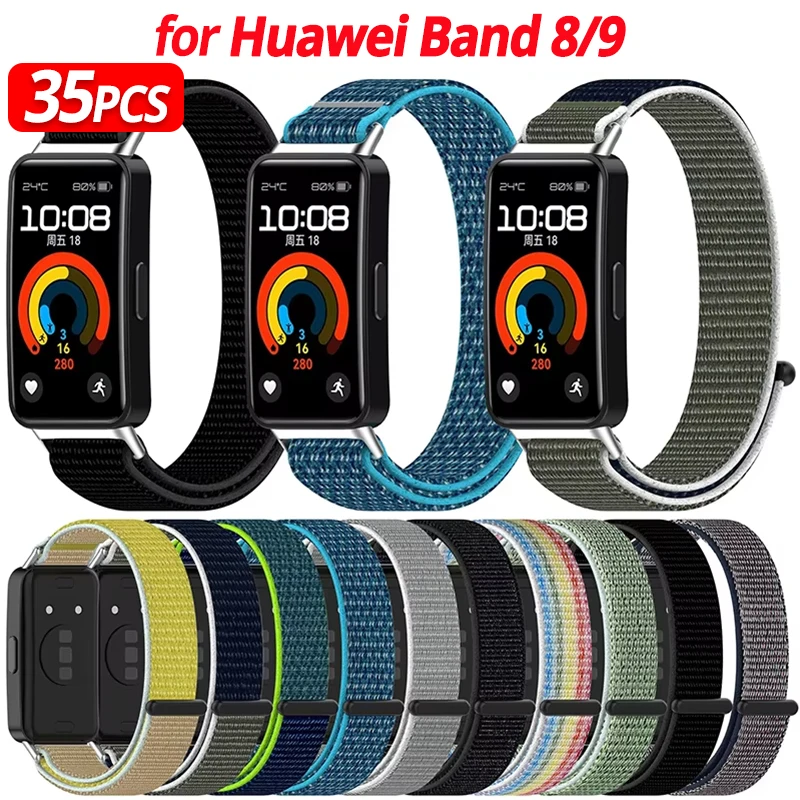 1 Pack Nylon Strap for Huawei Band 9 Bracelet Nylon Watchband for Huawei Band 8 Watch Wristband Correa Pulsera Metal Adapter