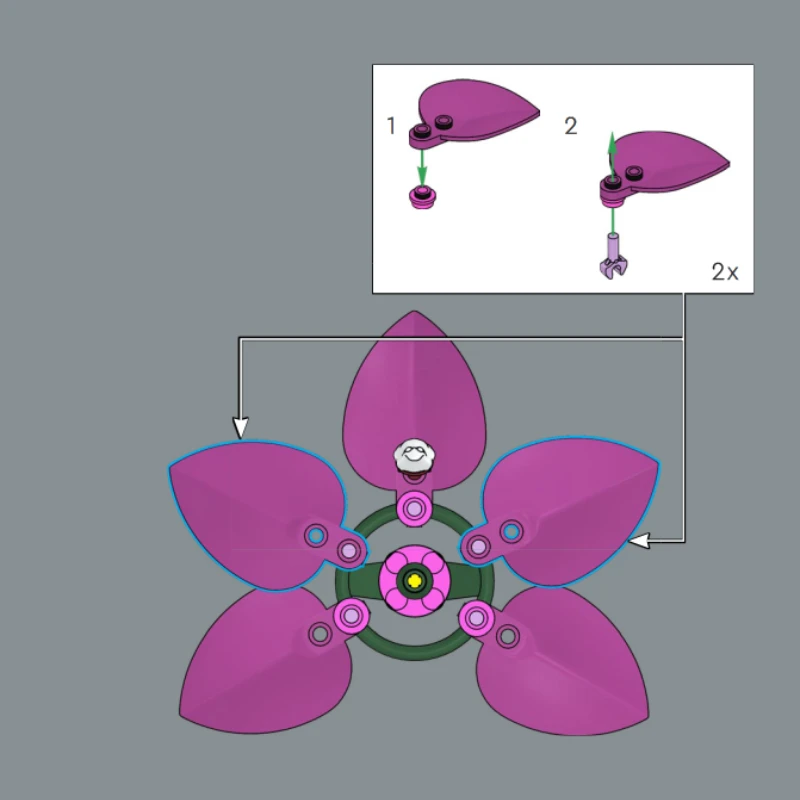 Bloques de Construcción Románticos con Flores Rosadas, 10342, Compatibles con Piezas Lego, Ideales para Regalos de Navidad, 749 Piezas