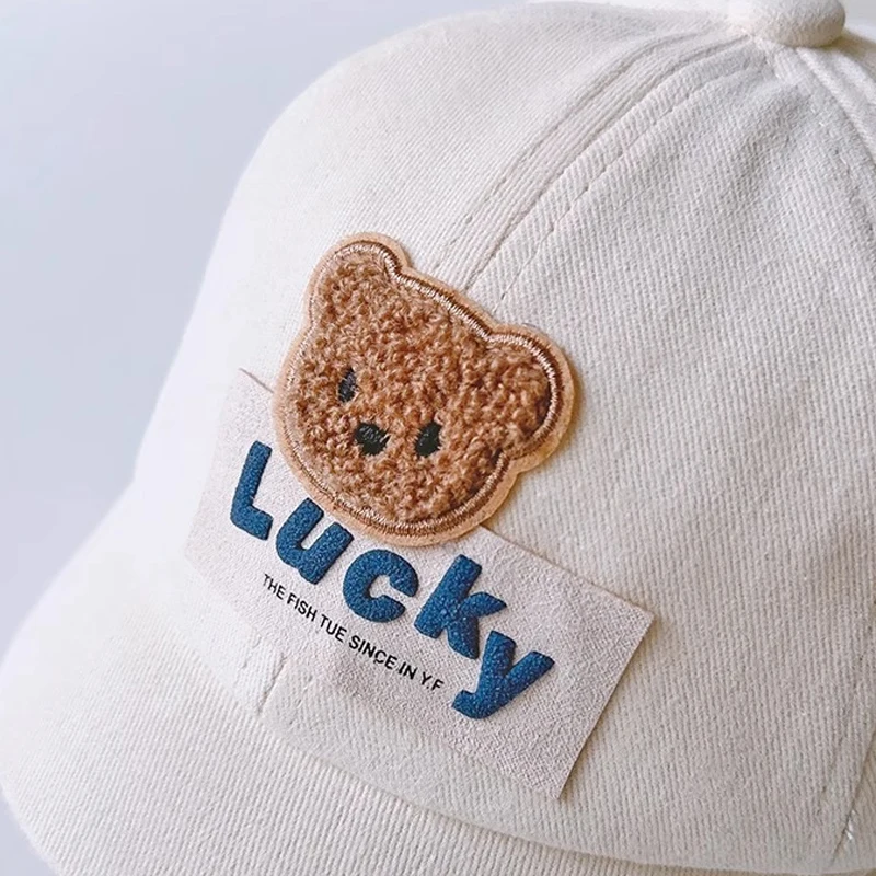 Korean Cartoon Bear Baby Baseball Cap Cute Baby Boy Girl Peaked Hat Spring Summer Soft Infant Toddler Sun Hats image 4