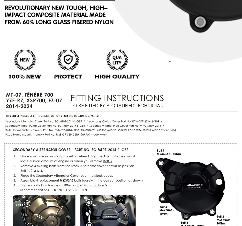 V2 MT07 Motorrad-Motorschutzabdeckung für MT-07 Tracer 2014-2024 MOTO-Motoren-Schutzabdeckungs-Set – Detail 2