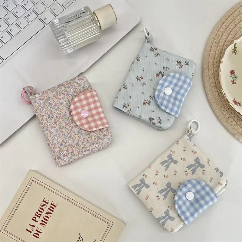 (BBQ4)1Pcs Flower Bowknot Small Wallet Creative Cloth Coin Purse Multi-functional Women's Card Bag Storage Bag