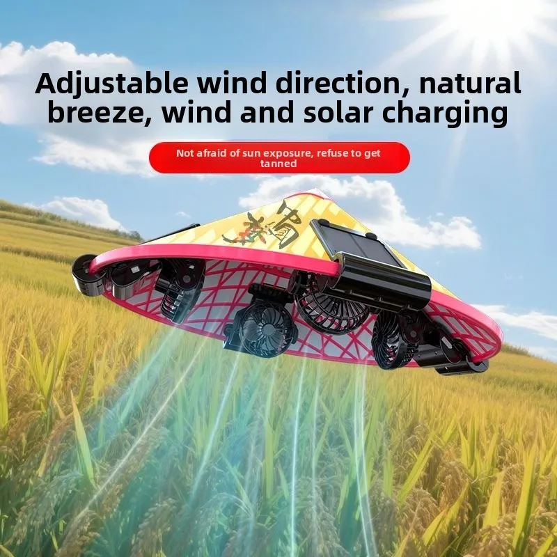 Solar Fan Hat with Battery Rechargeable Outdoor Household Hat