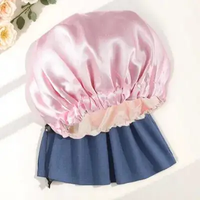 

Double-Layer Reversible Adjustable Satin Bonnet for Kids Toddlers Soft Premium Sleep Cap Breathable Hair Protection Night