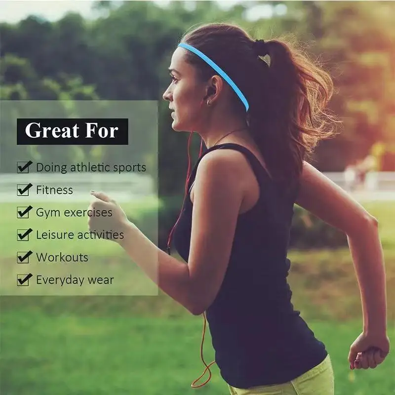 5pcs Non-Slip Elastic Sports Hair Band Black Stretchy Sports Headband Yoga Running Cycling Headband Women Girls Fitness Headband - view 5