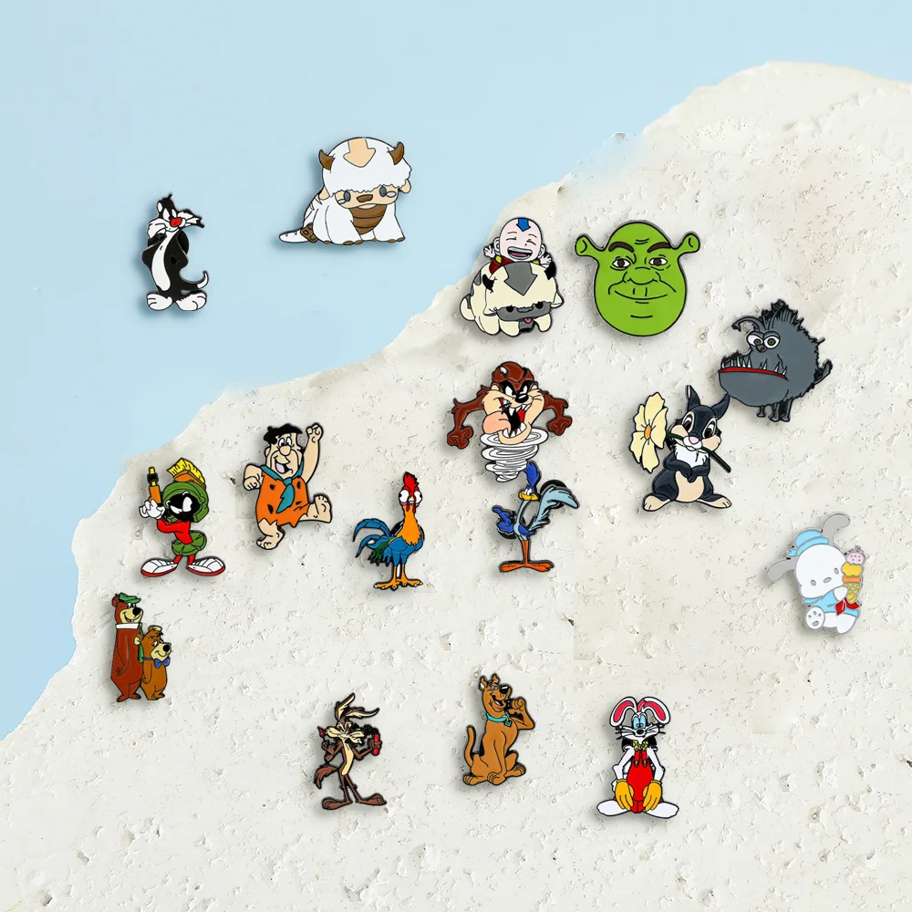 16 قطعة بروش الكرتون أنيمي البق الأرنب الإبداع الدب المينا دبوس ظهره الملابس والمجوهرات شارة معدنية اكسسوارات الهدايا #6