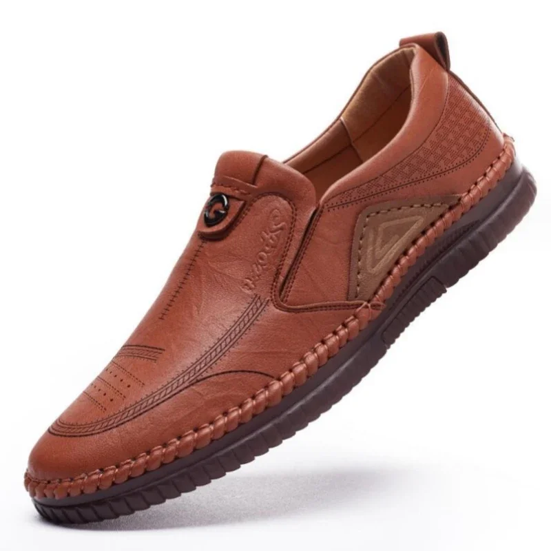 High Quality Genuine Leather Mens Shoes Summer Casual Men Sports Men\'s Loafers 2023 New Moccasin Elegant Dress Man Luxury Shoe