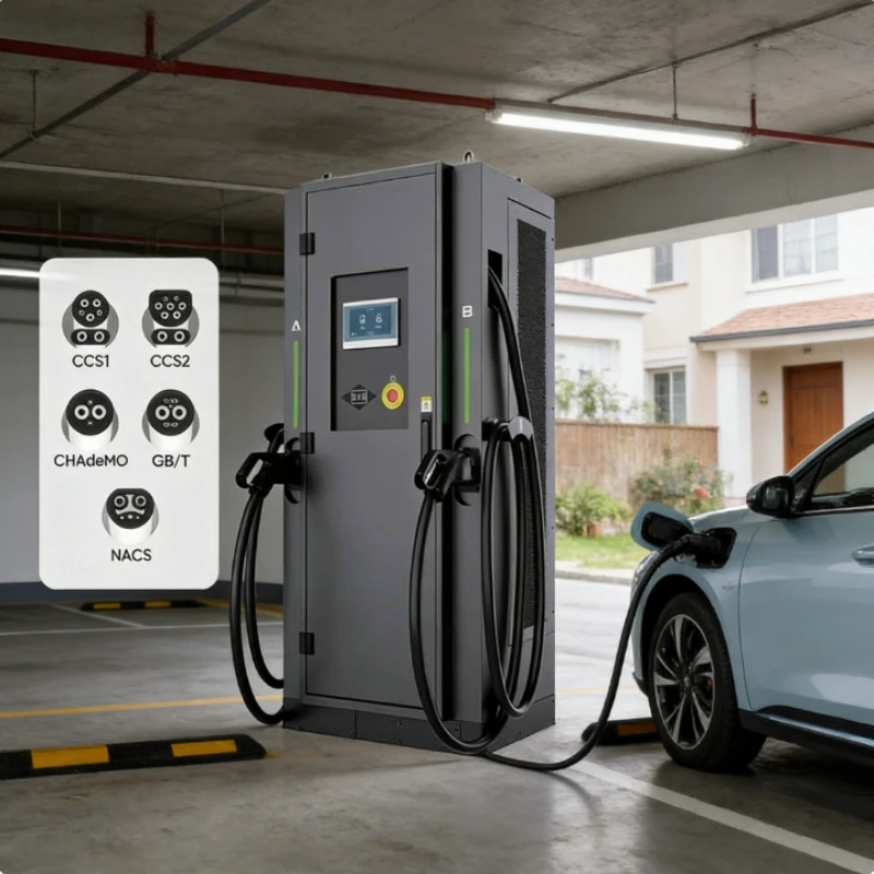 90kW AC EV Charging Station Floor Mounted Dual Type 2 Guns Fast Charger Smart APP 4G WiFi RFID OCPP 1.6J IP55 Parking Pile