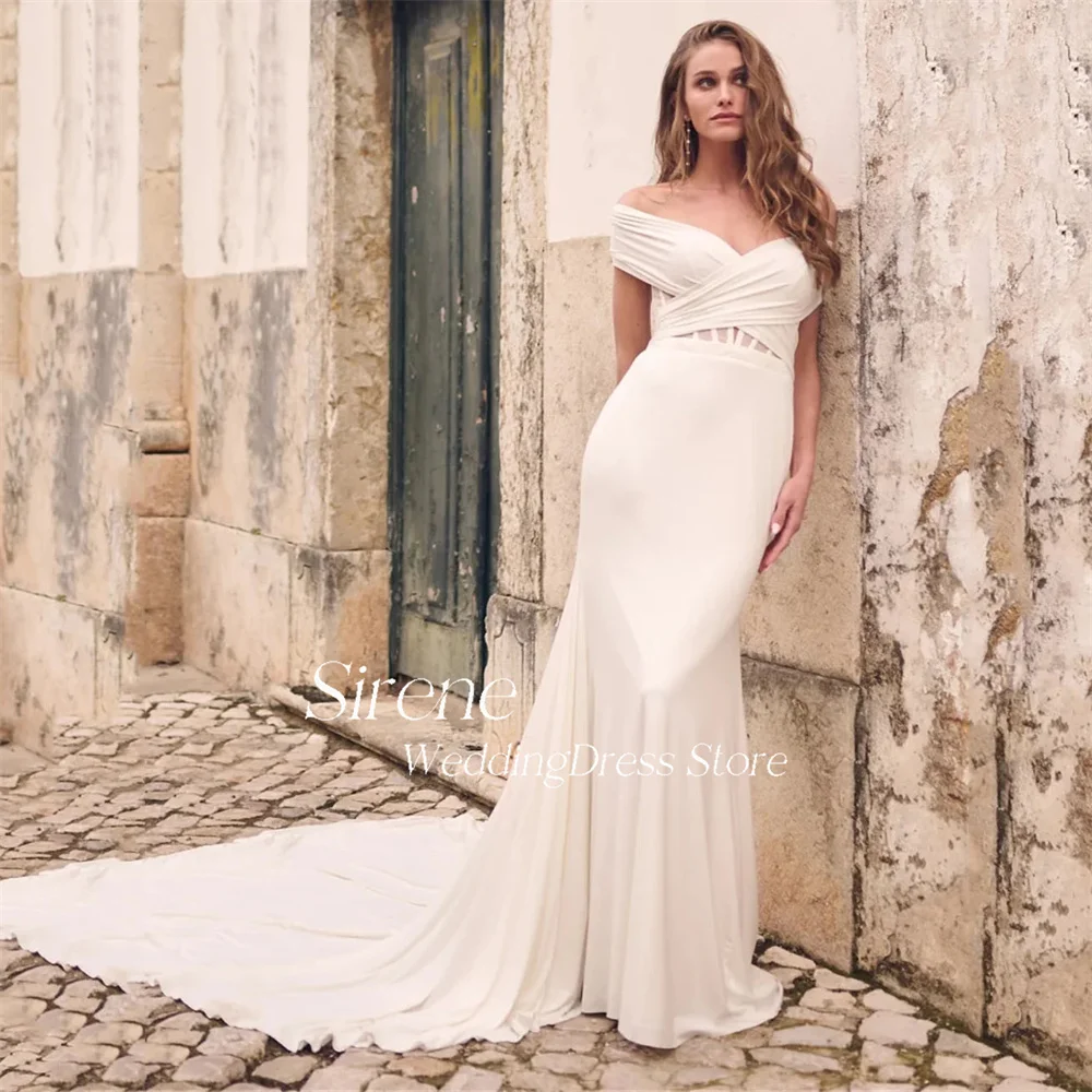 Sirene-Robe sirène à lacets pour mariage, robe de patient longueur au sol, poignées simples, tache amovible, tout ce qui est élégant, chérie, cou, éducatif