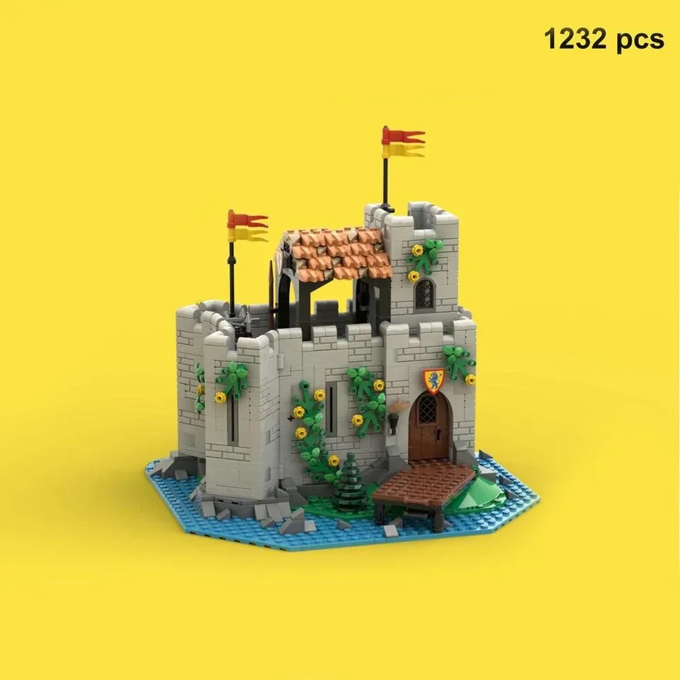 1232PCS MOC Medieval Pirate Lion Knights' Outpost Castle Model Building Blocks DIY Assemble Bricks Child Toys holiday Gifts