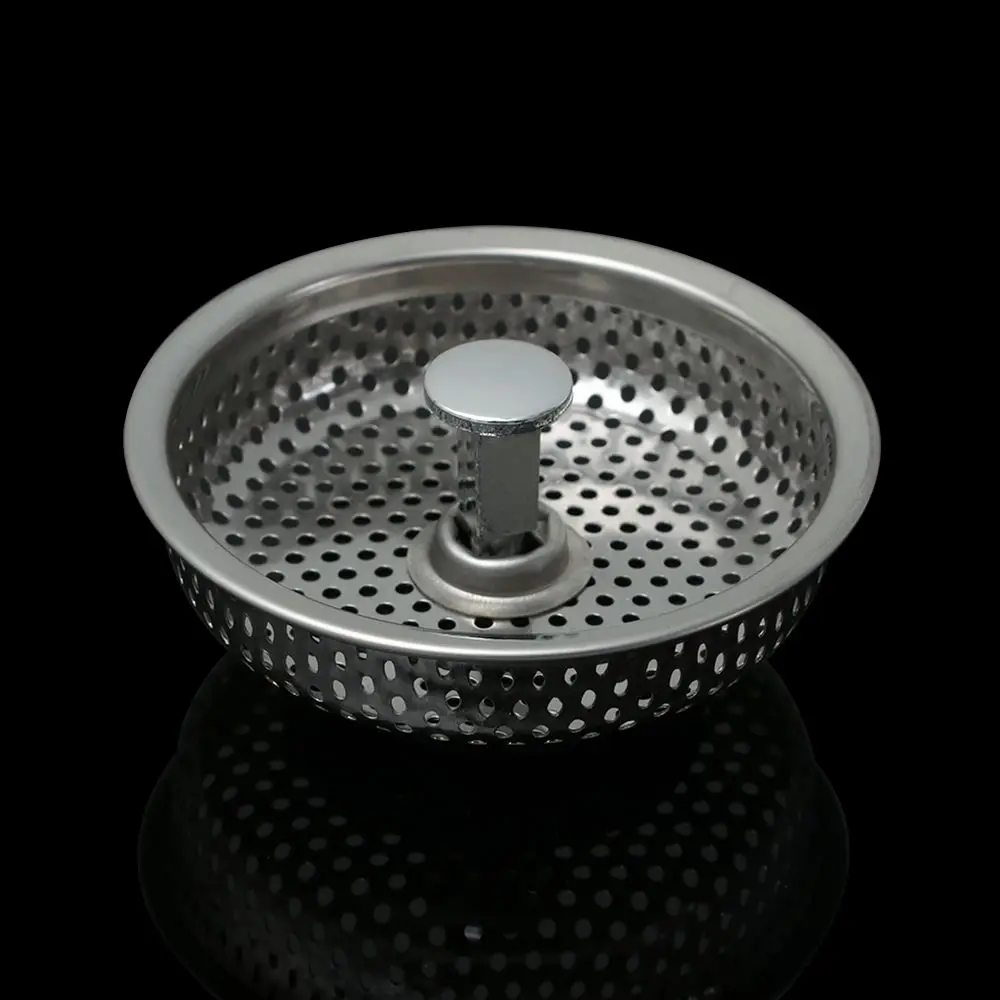 Tool Useful Stainless Steel Stuff Cover Waste Drainer Cleaning Food Hair Stopper Colander Sink Strainer Plug Filter Basket