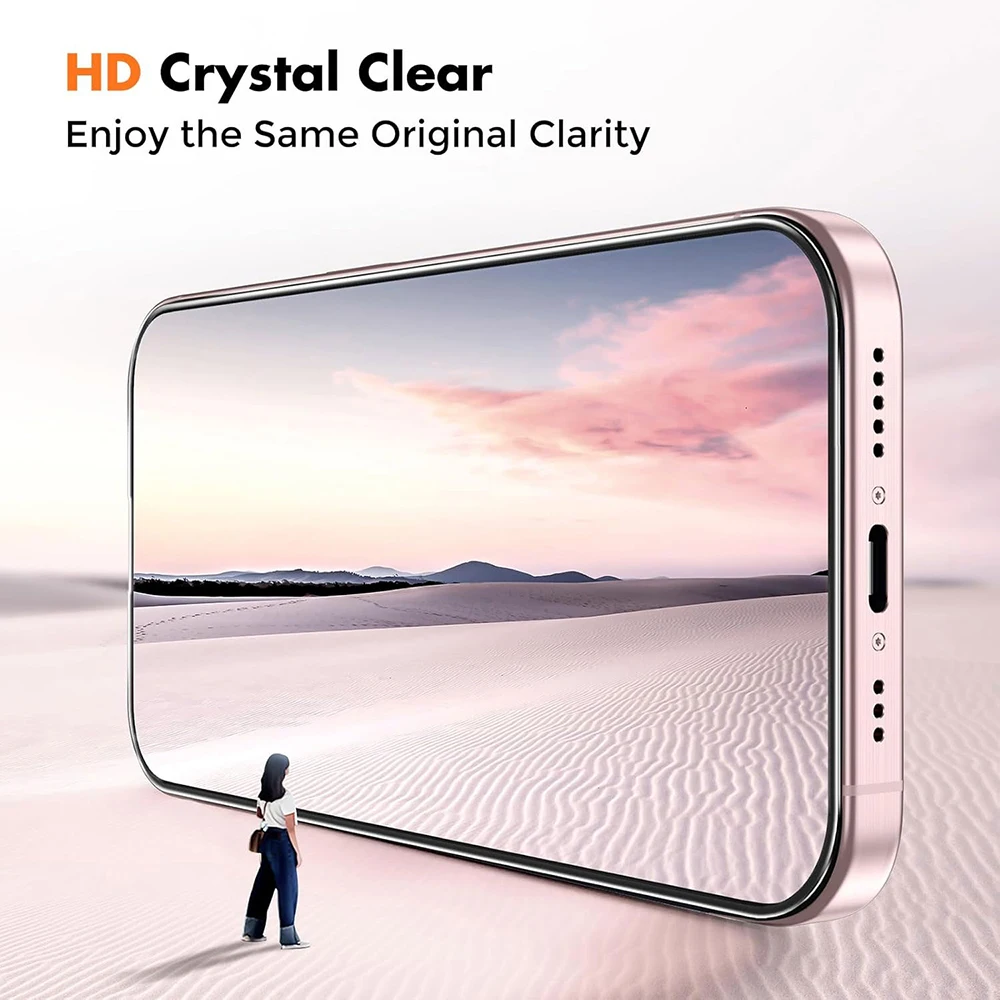 2Pcs Tempered Glass for iPhone 11 12 13 14 15 pro max X Xs XR Screen Protector Film on for iPhone 13 12 mini 8 7 6 6s Plus Glass