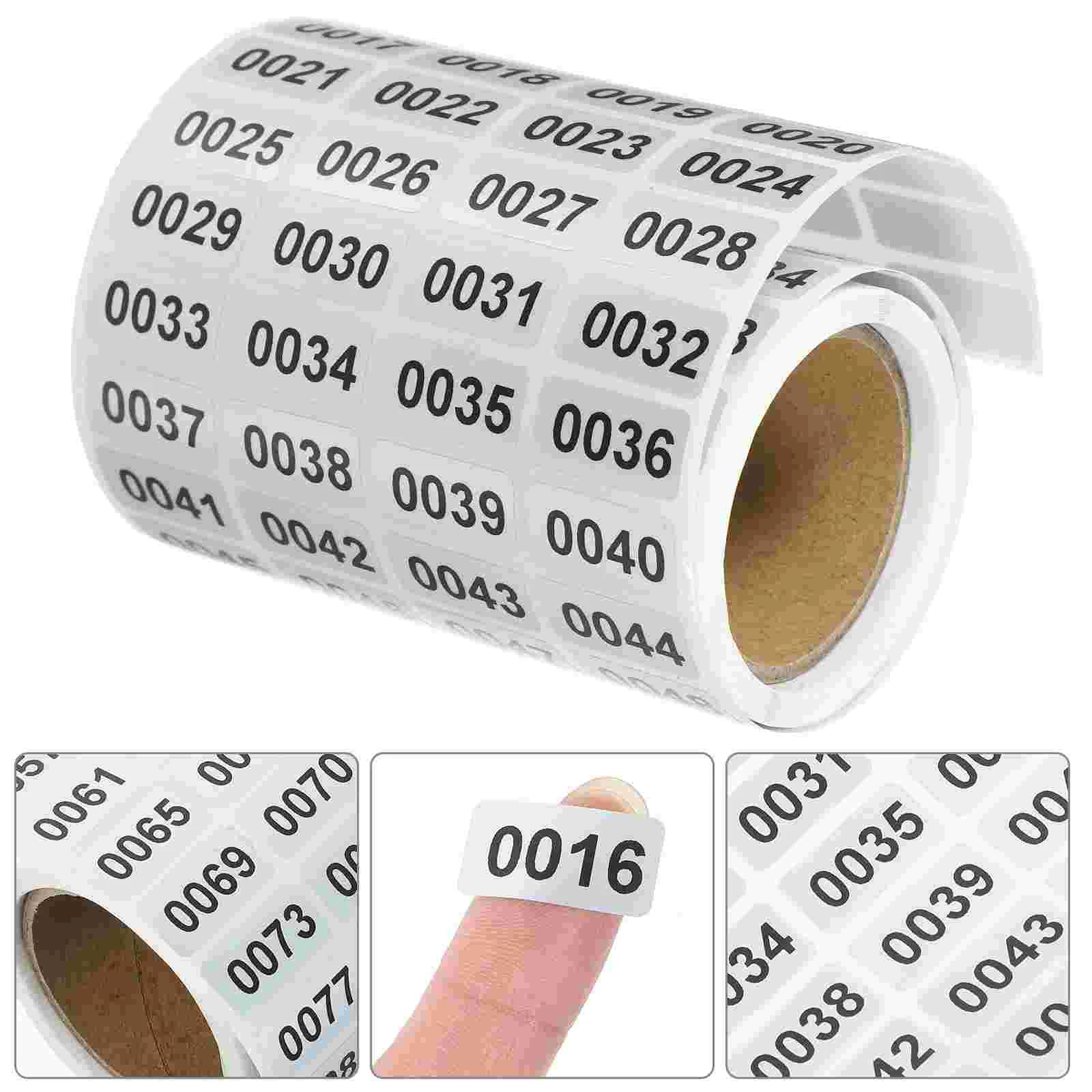 Numbered Stickers Tag for Office Nail Clothing Size Labels Rectangular Decals Numbers Dry Glue