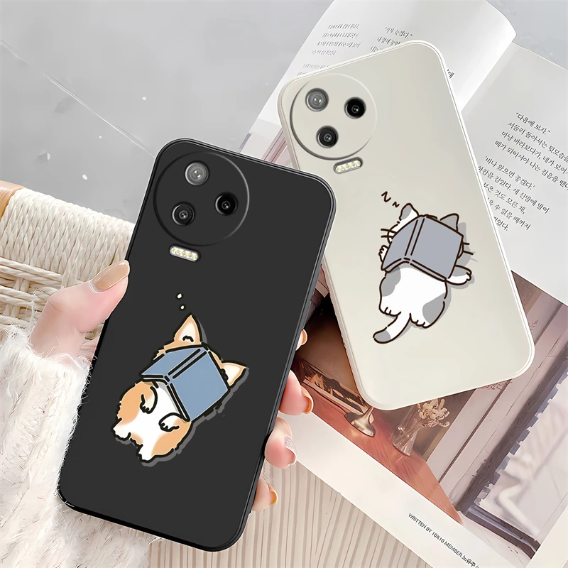 Korean Cute Puppy Dog Pattern Phone Case For Infinix Note 10 11 12 G96 30 8I NFC Silicone Shockproof Bumper Back Soft Cover Capa