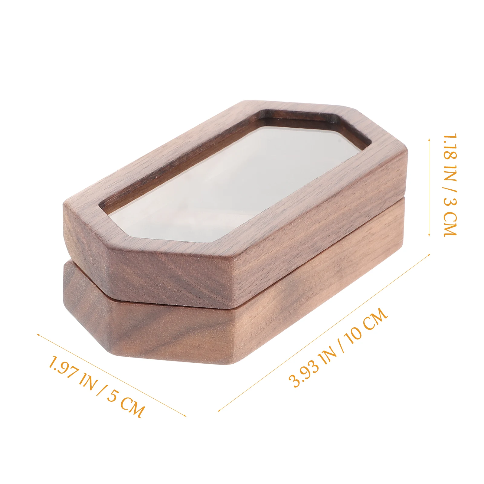 

Wooden Jewelry Magnetic Opening Organizer Display Case Ring Flannel Travel Vintage Premium Material Durable Safe Not Deformed
