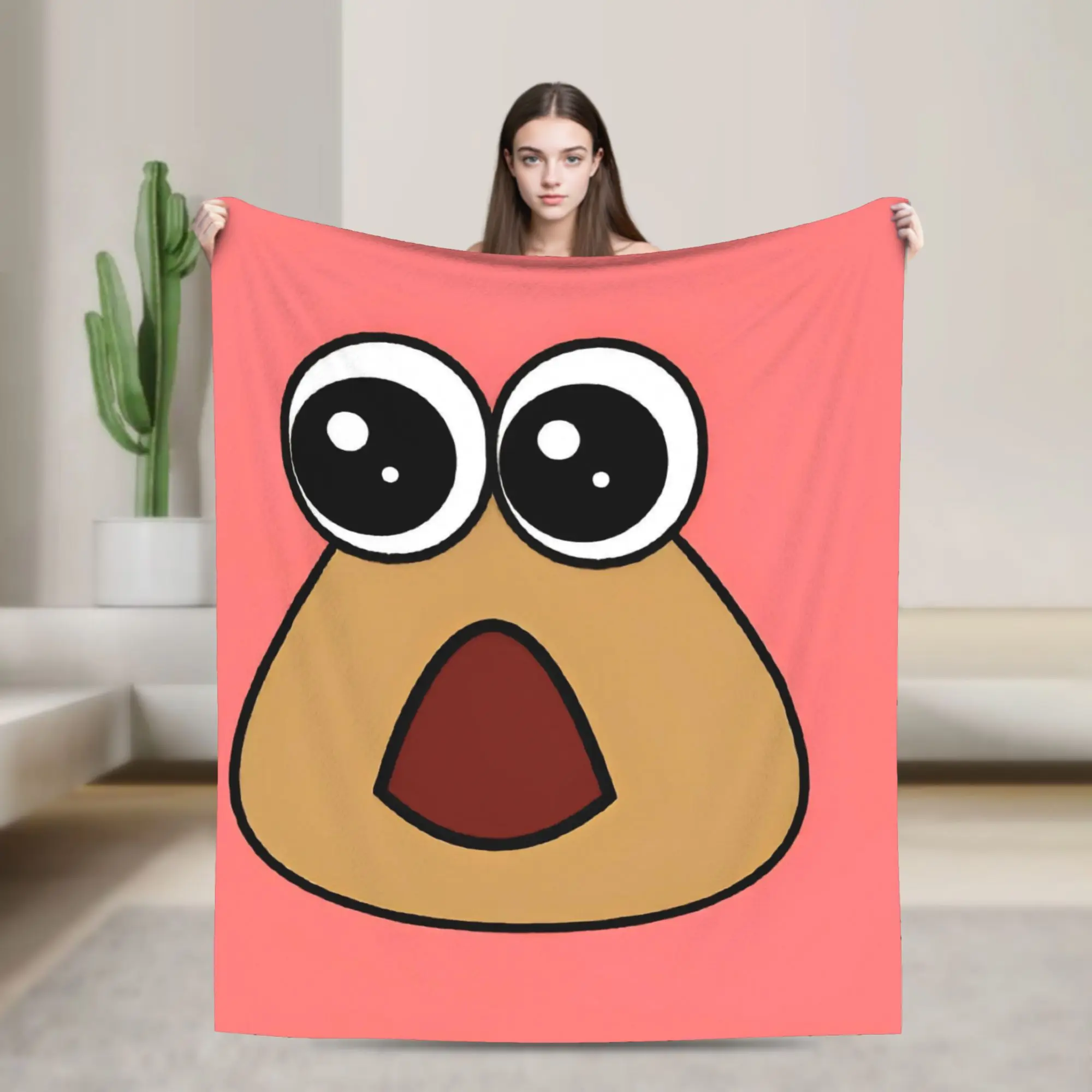 My Pet Alien Pou Blanket Warm Cozy Fluffy  Throw Blankets for Sofa 50x60 Inch Multi-size Quilt