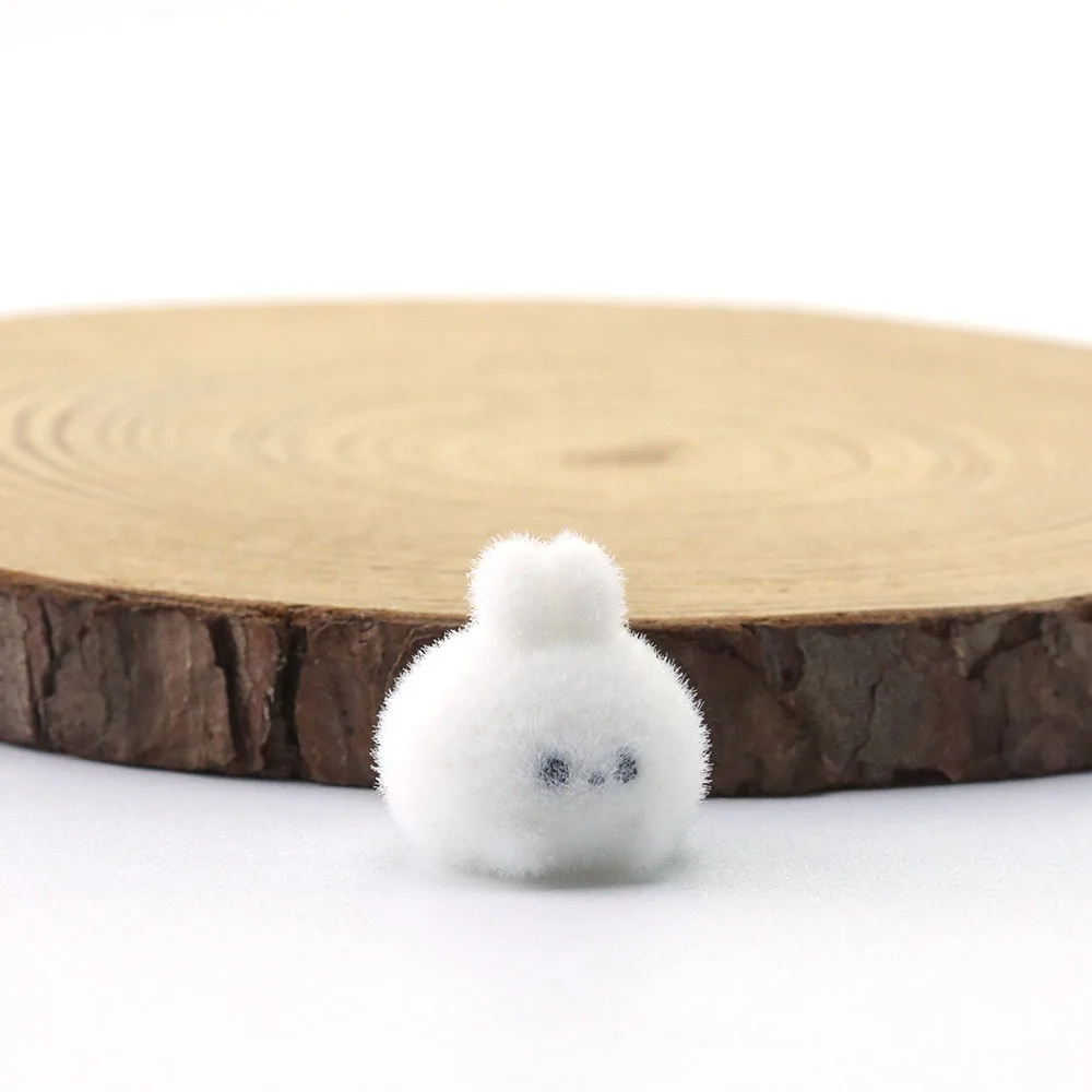 1Pcs Small Fluffy Resin Bunny DIY Keychain Earrings Bracelet Bag Desktop Car Hanging Ornament Accessory