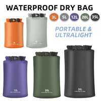 Waterproof Dry Bag Sack 3L/5L/12L/20L/35L Ultralight Drifting Swimming Storage Bag Outdoor Camping Boating Hiking Rafting Bag