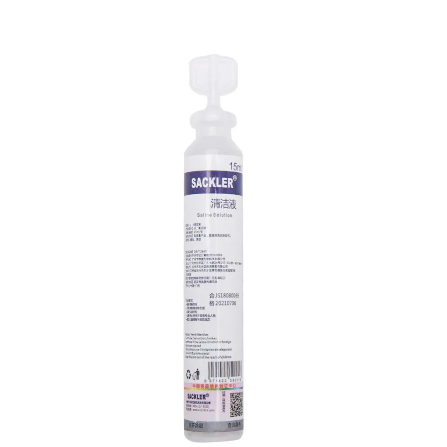 Sodium chloride saline for tattoo 15ml, for eyebrows, eyes and lips, saline cleaning solution cleaning water