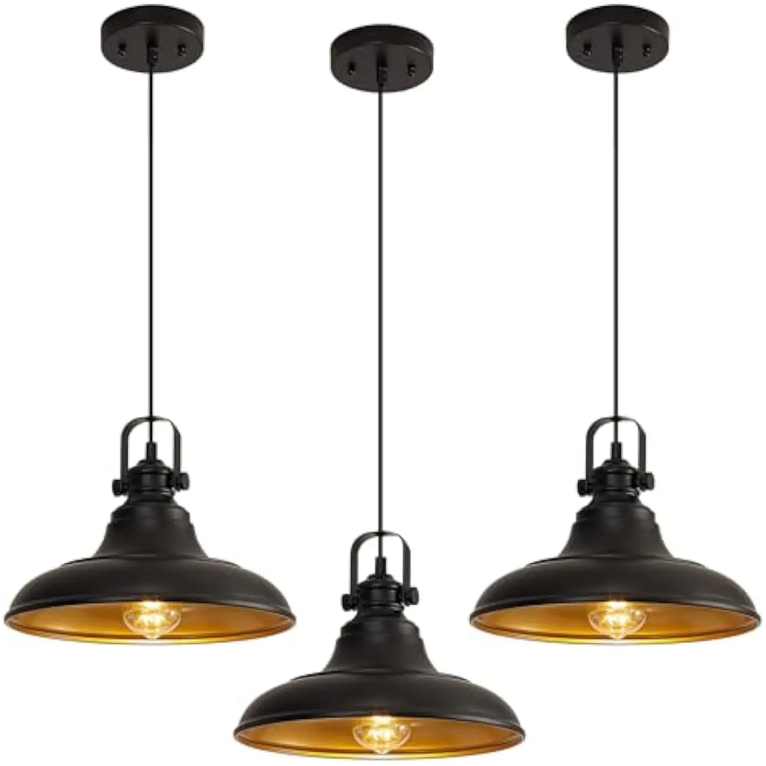

Black Farmhouse Pendant Light, Blacks Pendant Lighting for Kitchen Island, Matte Black Hanging Lighting Fixture over Sink for Din