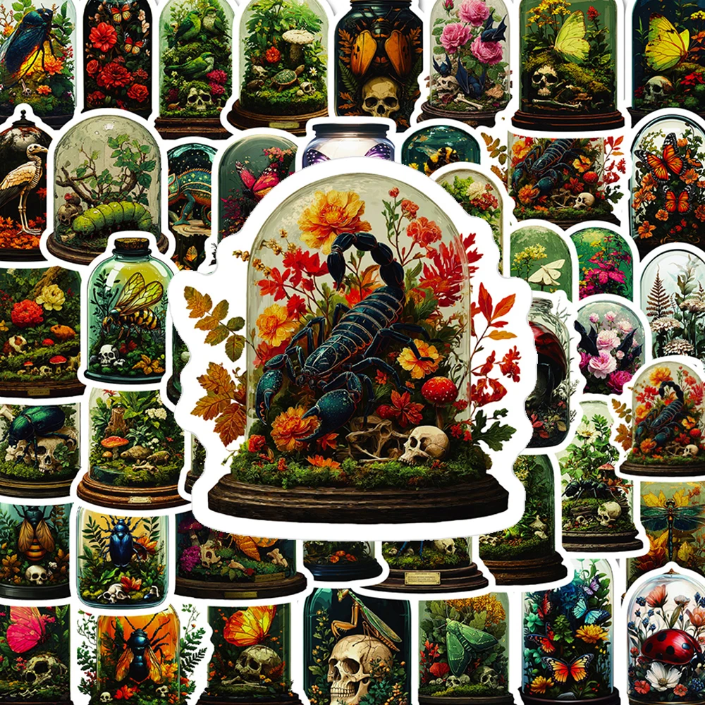 

10/30/56pcs Vintage Insect Plant Bottle Stickers Gothic Skull Decals for Notebook Guitar Phone Cool Luggage Graffiti Sticker Toy