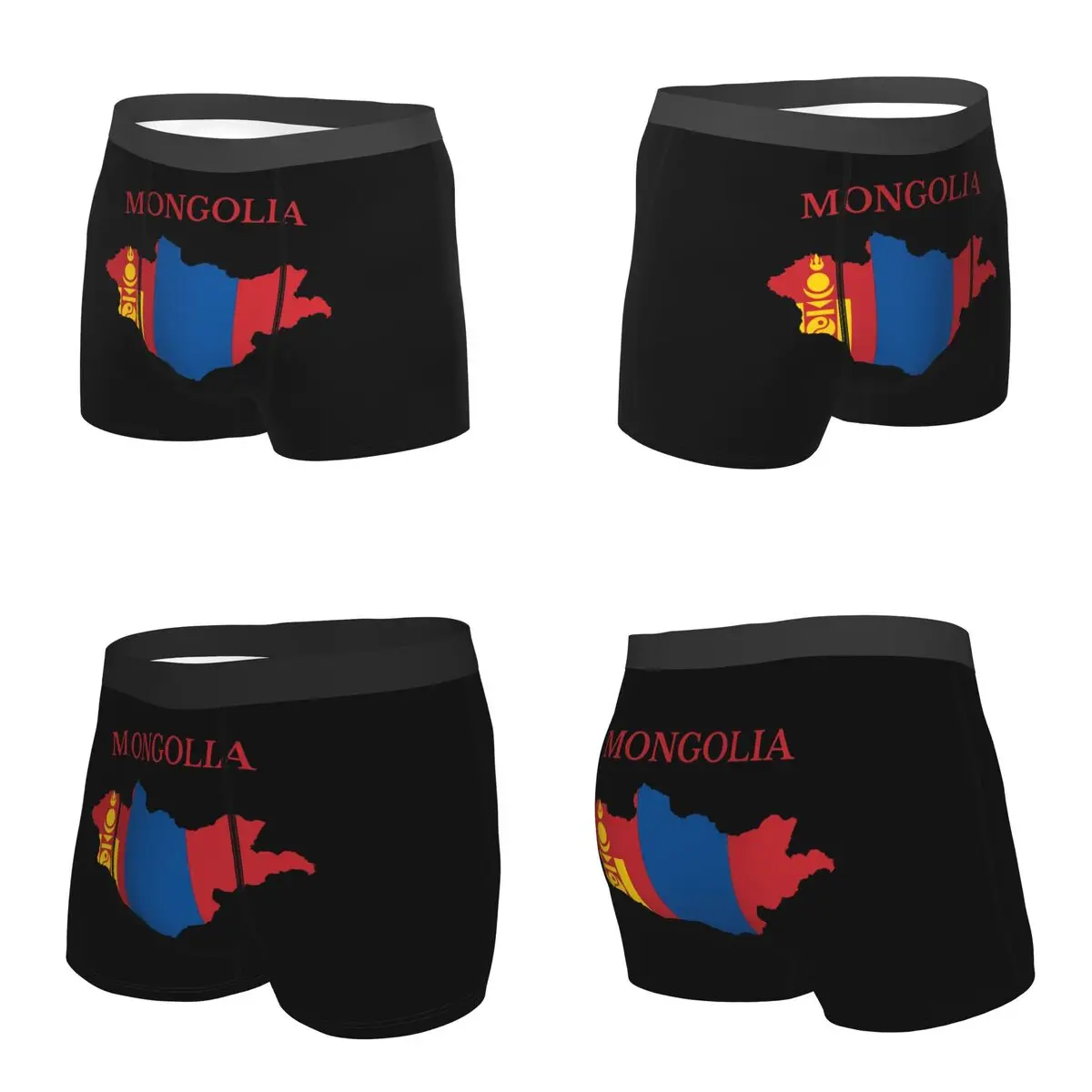 Cuecas boxer shorts mongólia mapa bandeira calcinha masculina roupa interior macia para homme homem namorado presente