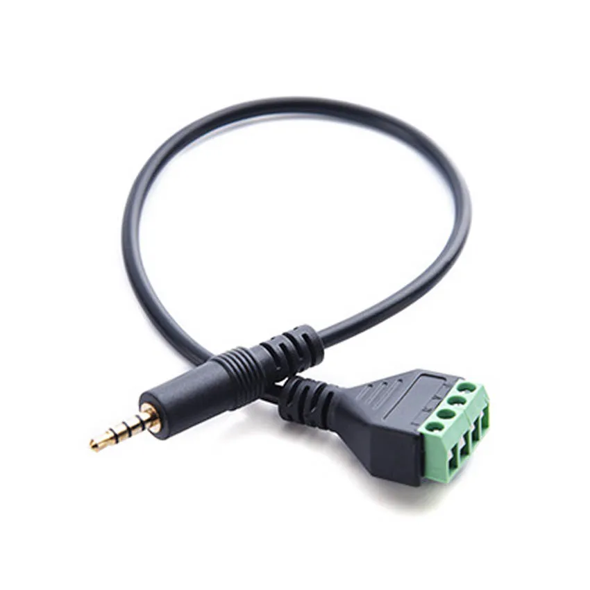 Gold Plated Headphone Plug with 4-Piece Microphone Audio Male Terminal Stereo Extension Adapter Cable for Audio Equipment
