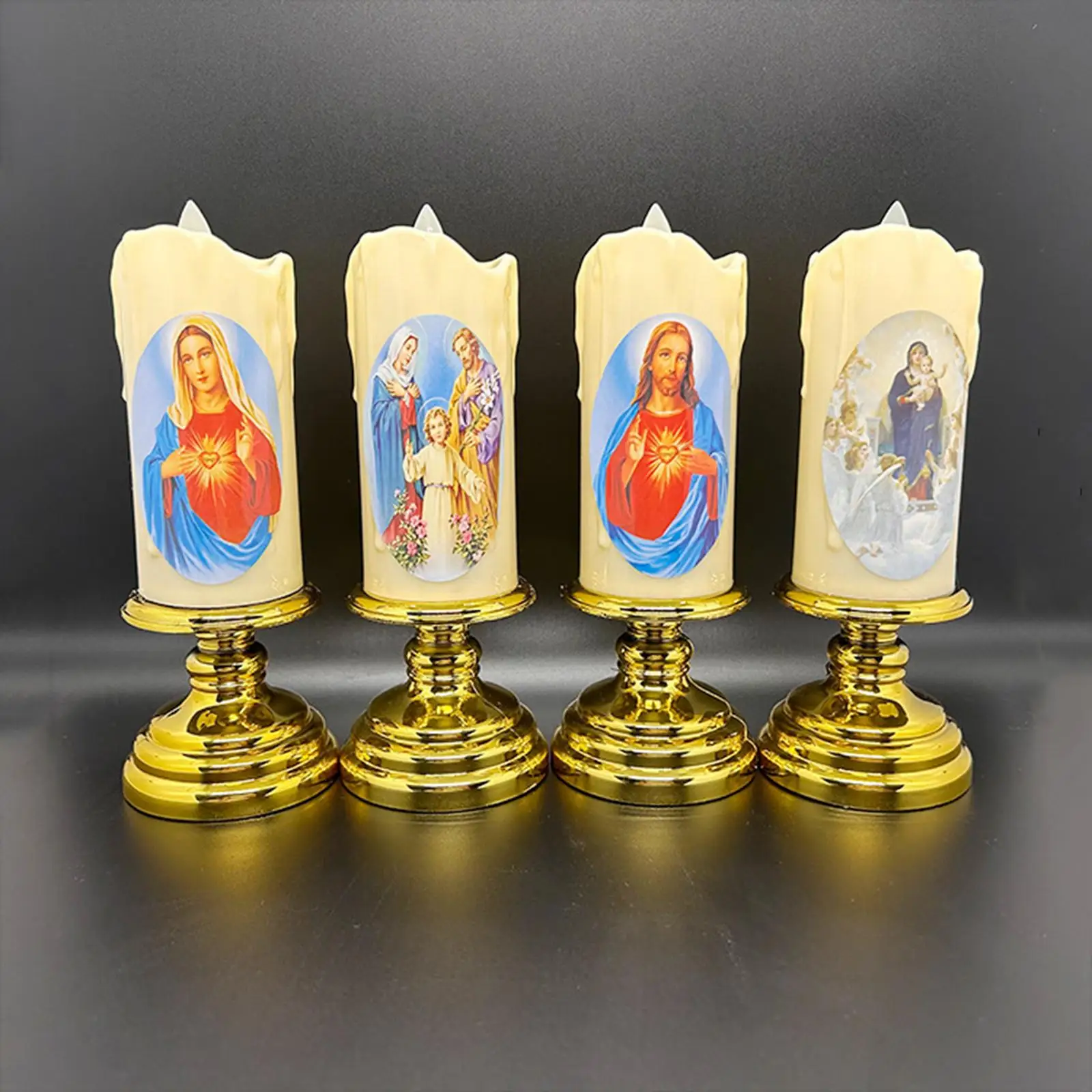 Candle Lamp Electronic Component Romantic Prayer Pillar Light LED Candle Lights for Patio Porch Decoration Larterns Anniversary