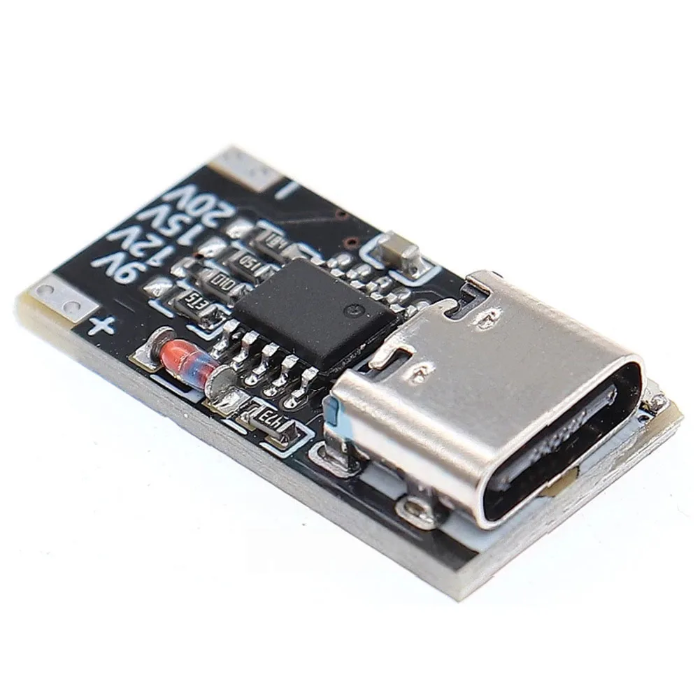 Multi-protocol Charging Adapter Voltage Converter Fast Charge Adapter Black PD QC Trigger Board Compact ABS Housing
