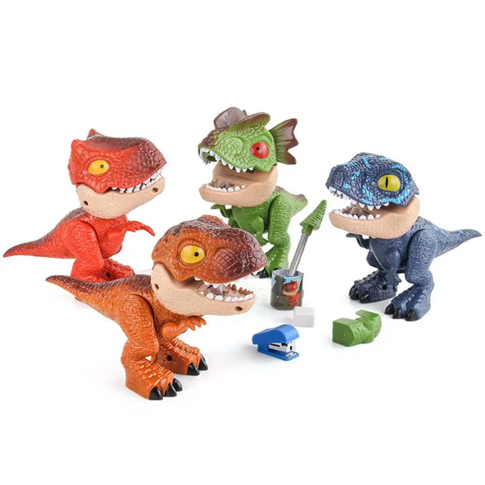 Prize Learning Tools Stapler Pencil Sharpener Ruler Stationery Set 5 In 1 Dinosaur Model Dinosaur Figurine