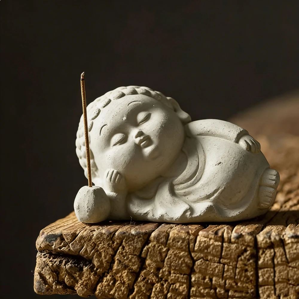 Buddha Statue incense Insert Ornament Concrete Cement Silicone Mold Gypsum fragrance Home Cultural Creative Decoration Mould