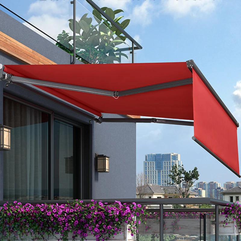 Outdoor retractable rain canopy, sunshade, folding retractable canopy, electric balcony, household villa