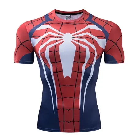 Red Nightwing Short Sleeve Compression Shirts Thanos 3D Printed T shirts Men 2022 Summer NEW Crossfit Top For Male Fitness Cloth