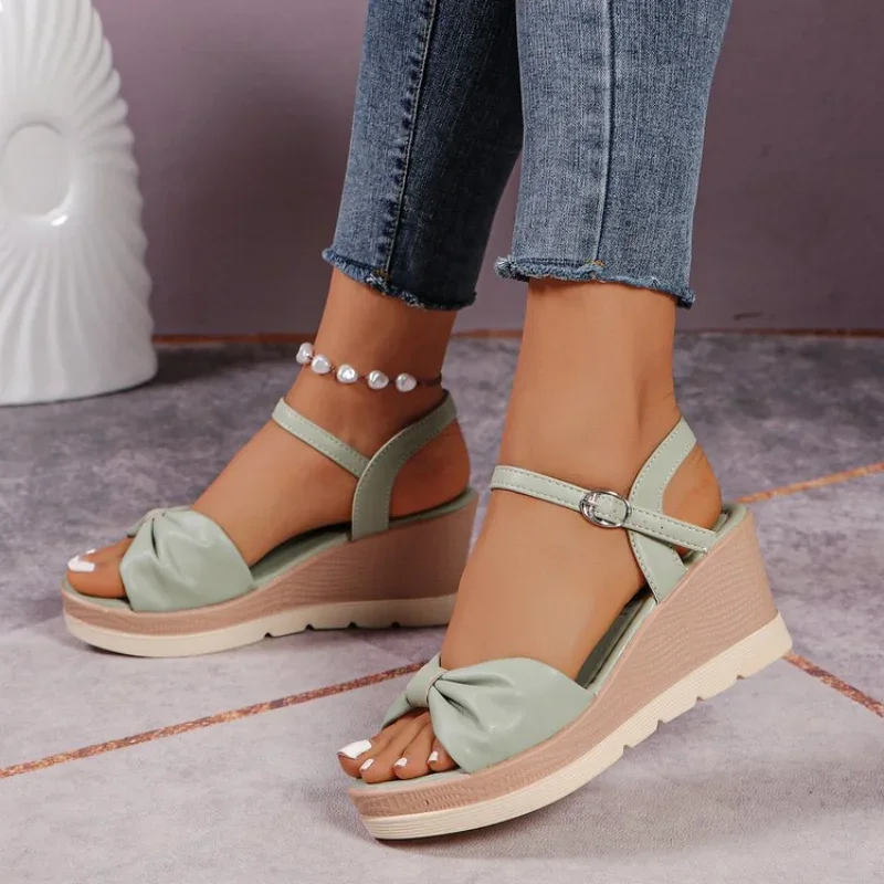 Women Platform High Heels Sandals  Summer New Wedges Open Toe Dress Shoes Female Fashion Slippers Walking Slides Mujer Pumps image 5