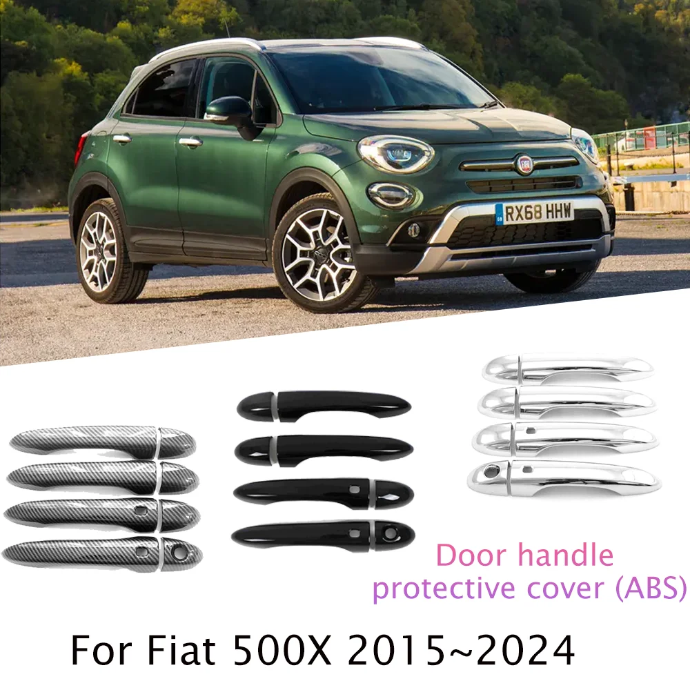 

For Fiat 500X 2015~2024 2016 2017 2018 2019 2020 2021 LHD Car Exterior Door Handle Cover Protect Stickers Decorative Accessories