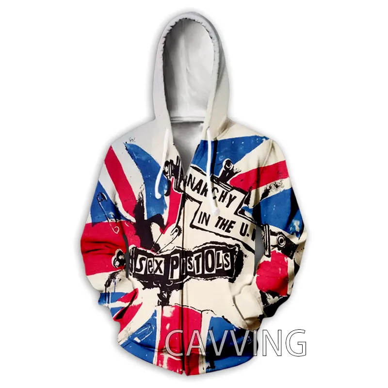 CAVVING 3D-Druck Sex Pistols Rock Zipper Hoodies Zip Up Kapuzenpullover Harajuku Hoodie Hip Hop Sweatshirts