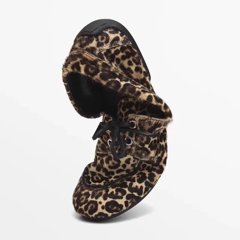 Mrxmus dutit 2025 أحذية النساء الجديدة شعر الحصان الزخرفية أحذية مسطحة عادية مريحة الدانتيل يصل المتسكعون أحذية التنقل اليومية