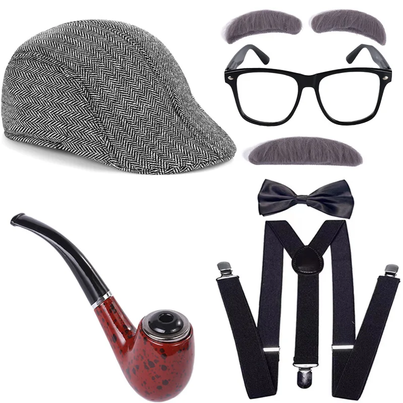 Children's Day Kids 100 Days Of School Costume For Boys Old Man Grandpa Beard Glasses Dress Up Props Halloween Carnival Party