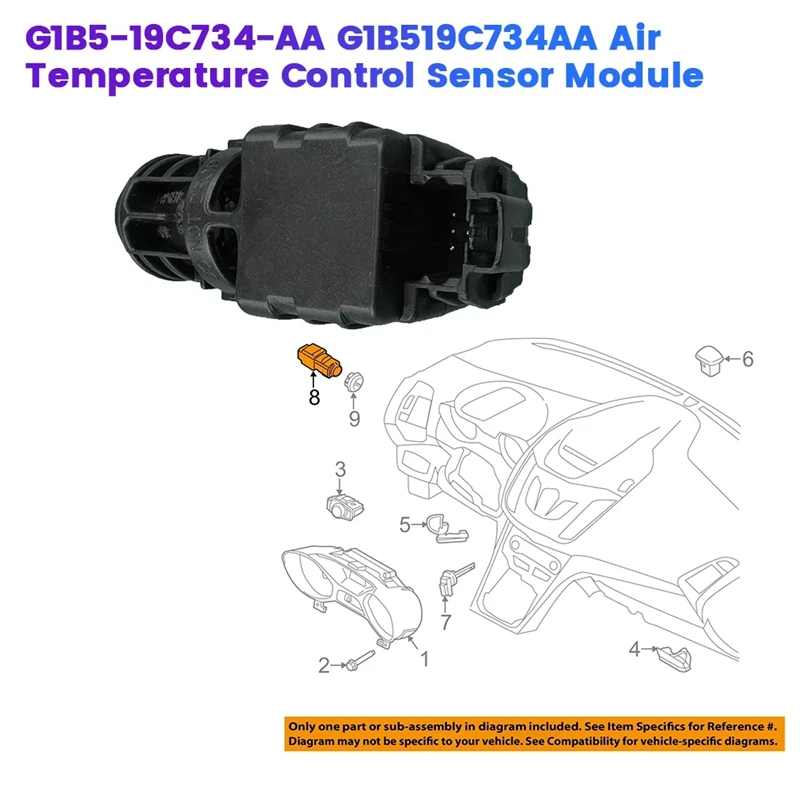 Car Air Temperature Control Sensor G1B5-19C734-AA For Ford Fiesta Ecosport Focus Mk3 Humidity Sensor Module G1B519C734AA