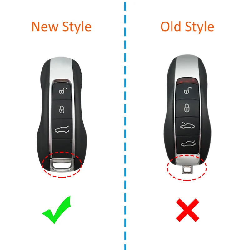 Casing Pelindung Kunci Mobil Tipis dengan Gantungan Kunci untuk Porsche Cayenne Coupe Panamera Taycan 911 2017+ Aksesoris Hitam Transparan