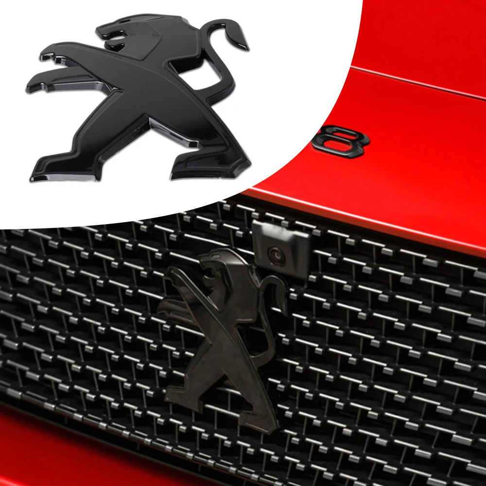 Car Front Radiator Grille Rear Trunk Lid Logo Decor Cover Sticker For Peugeot 407 508 307 308 3008 206 207 208 107 106 205 4008